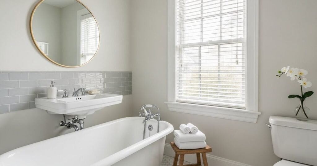 Embrace a Light and Bright Color Palette in small bathroom