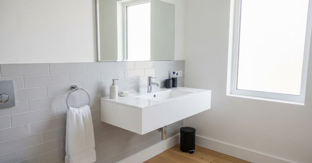 Install a Floating Vanity in small bathroom